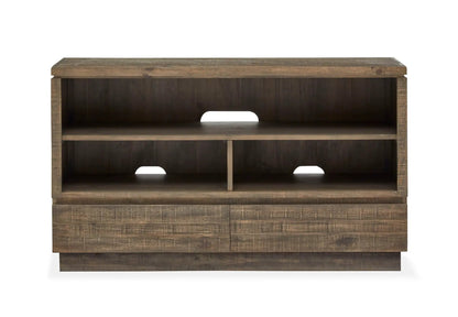 Baisden Console Sofa Table in tobacco finish with rustic wood open-shelf design on Tampa Home & Garden Store