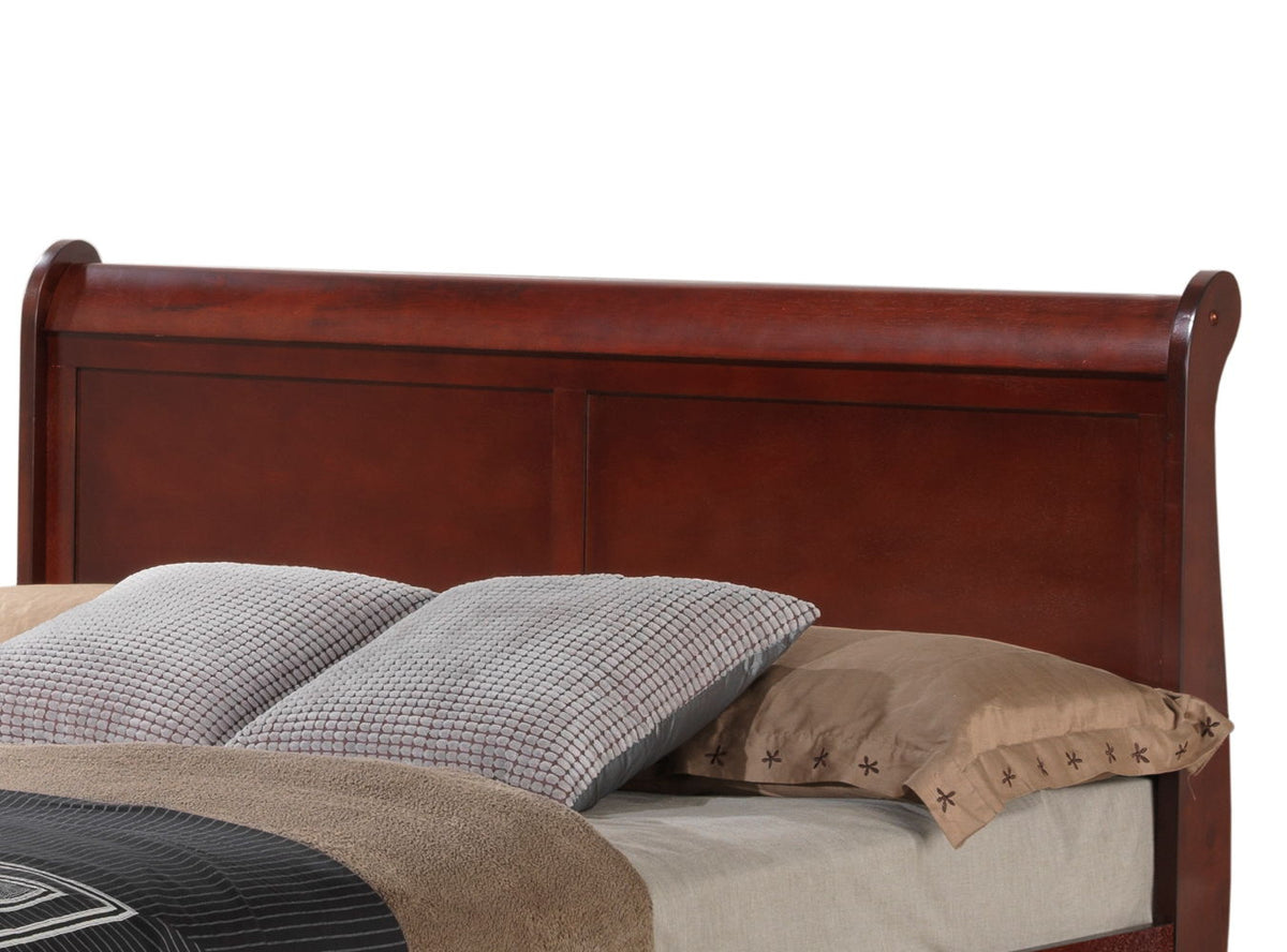 Elegant trundle bed headboard by HouseOfZazla in dark cherry wood on Tampa Home & Garden Store