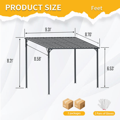Modern Outdoor Pergola With Metal Inclined Roof