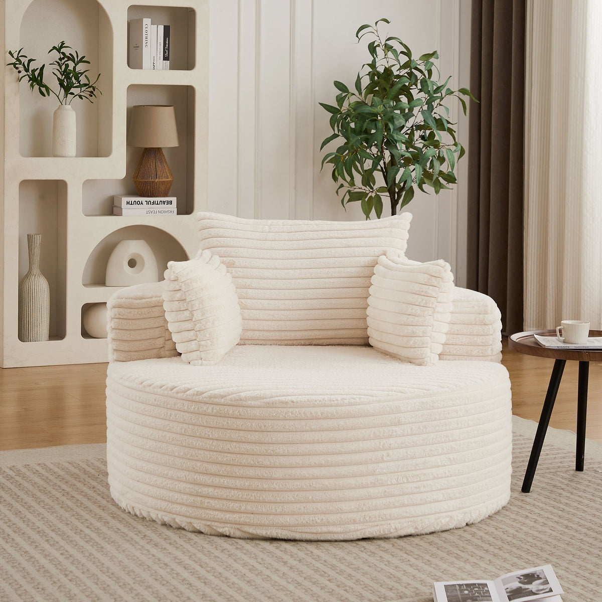 Modern single sofa with a backrest pillow