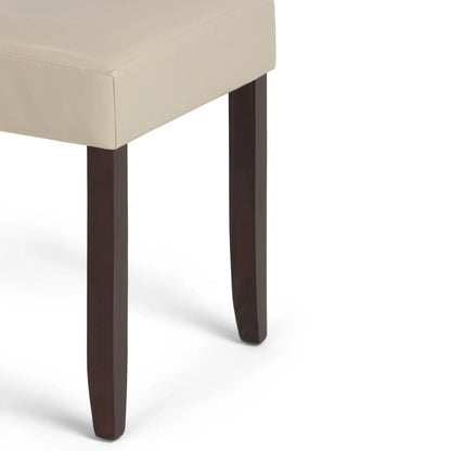 Acadian Upholstered Parson Dining Chair set of 2 beige fabric with dark wood legs on Tampa Home & Garden Store