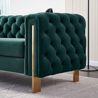 Modern Chesterfield Tufted Sofa and Metal Legs
