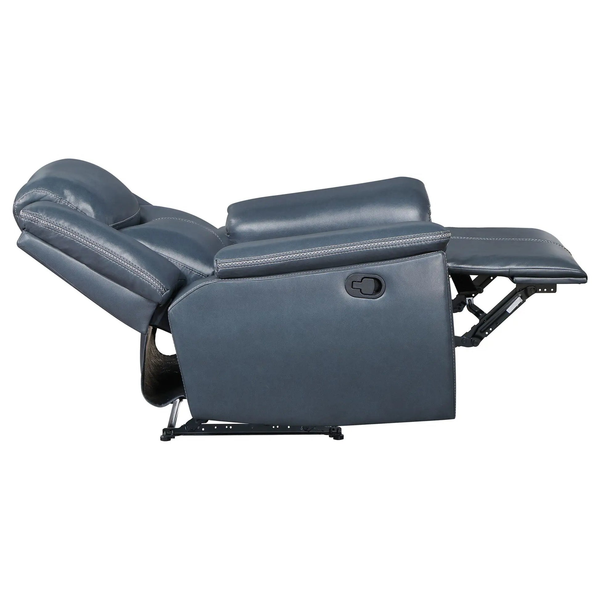 Brier blue recliner with pillowtop arms and manual recline by Unique Piece Furniture on Tampa Home & Garden Store