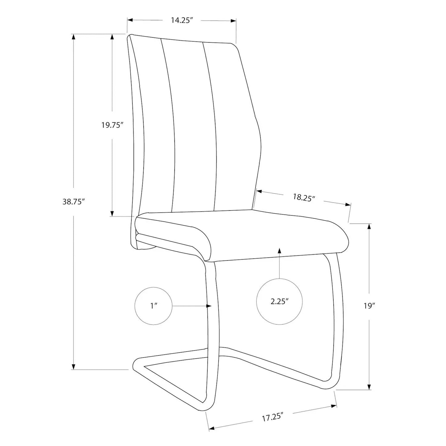 Dining Chair Set for 2, Upholstered, Contemporary