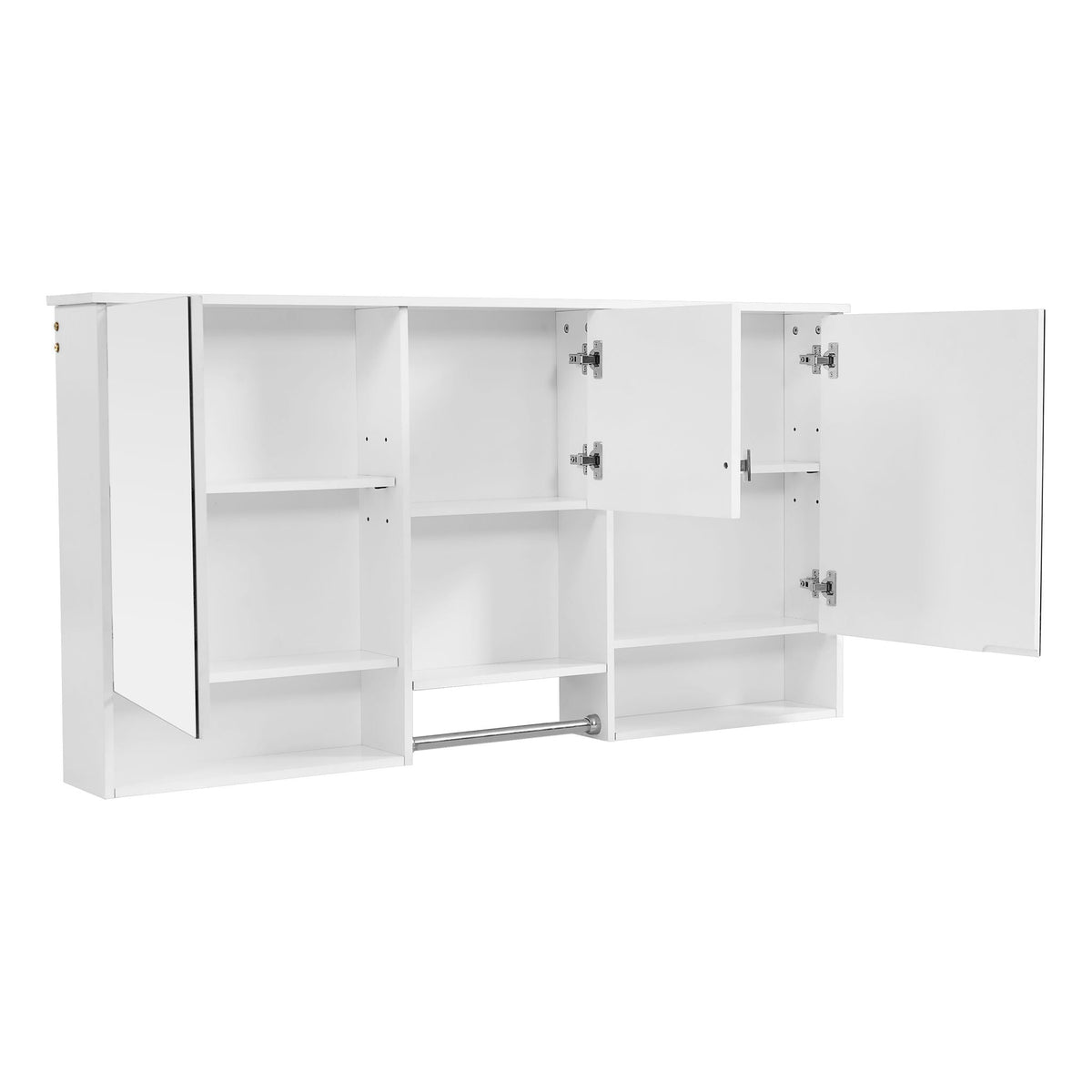 Wall-Mount 3-In-1 Mirror Cabinet white with adjustable shelf, HouseOfZazla medicine cabinet on Tampa Home & Garden Store