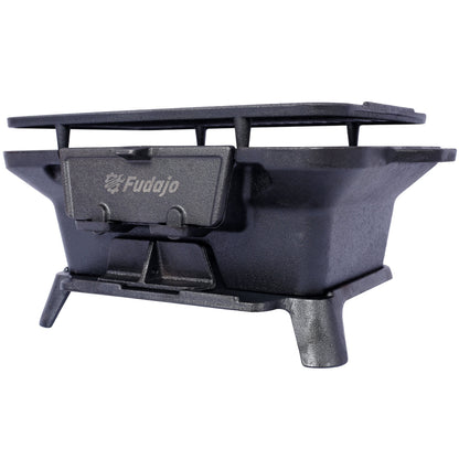 Oval cast-iron grill tabletop skillet, black, portable charcoal fire pit by HouseOfZazla on Tampa Home & Garden Store