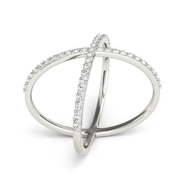 14k white gold X-style thin diamond ring with pavé diamonds Bids.com on Tampa Home & Garden Store