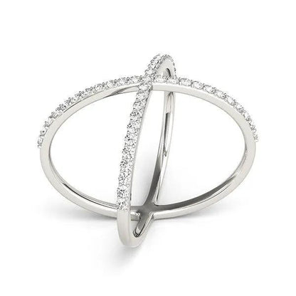 14k white gold X-style thin diamond ring with pavé diamonds Bids.com on Tampa Home & Garden Store