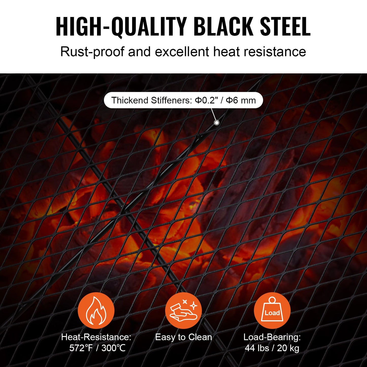 X-Marks Fire Pit Grill Grate, 36-inch black steel mesh by HouseOfZazla on Tampa Home & Garden Store