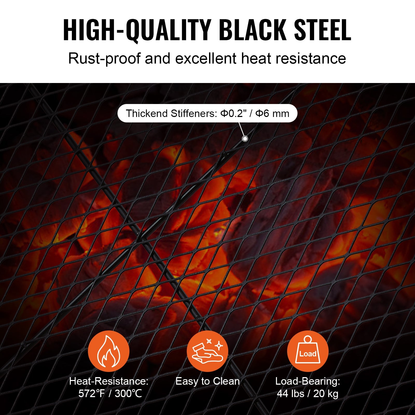 X-Marks Fire Pit Grill Grate, 36-inch black steel mesh by HouseOfZazla on Tampa Home & Garden Store