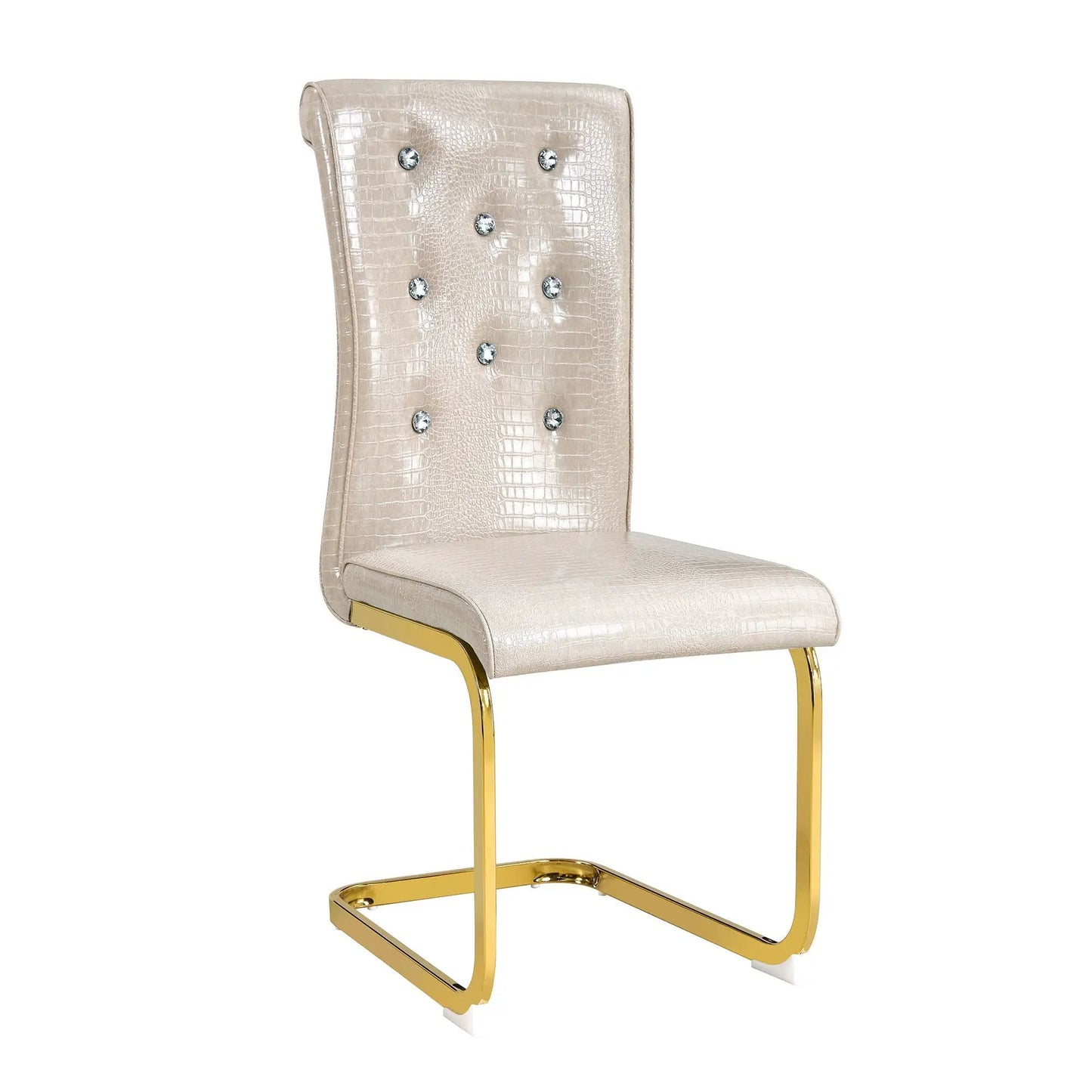 Elegant Faux Alligator Upholstered Dining Chairs