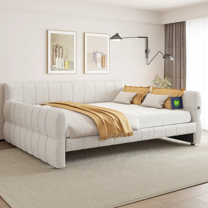 Upholstered Platform Bed With USB Charging Ports