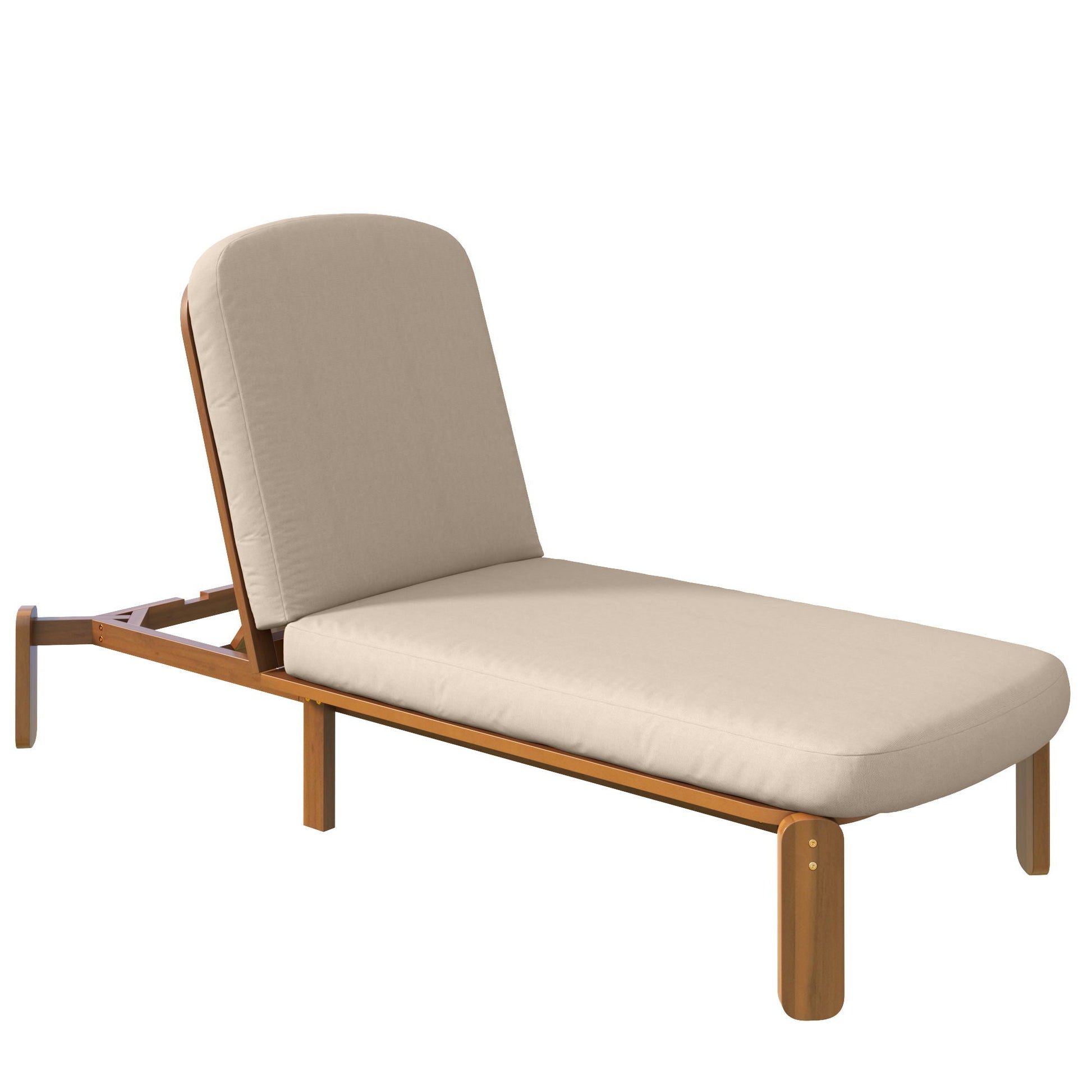 Outdoor chaise lounge with adjustable backrest in beige fabric HouseOfZazla sunlounger on Tampa Home & Garden Store