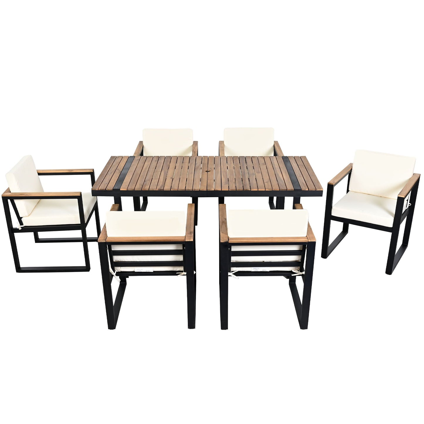 Seven Piece Outdoor Dining Table and Chair Set