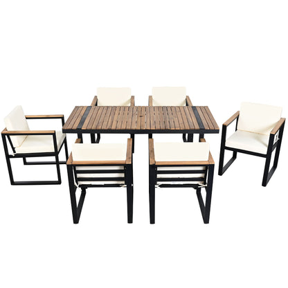 Seven Piece Outdoor Dining Table and Chair Set