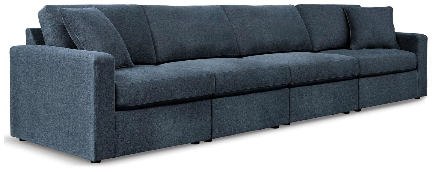 Modmax Sectional Ink by Unique Piece Furniture, dark blue fabric stationary sofa with plush back cushions on Tampa Home & Garden Store