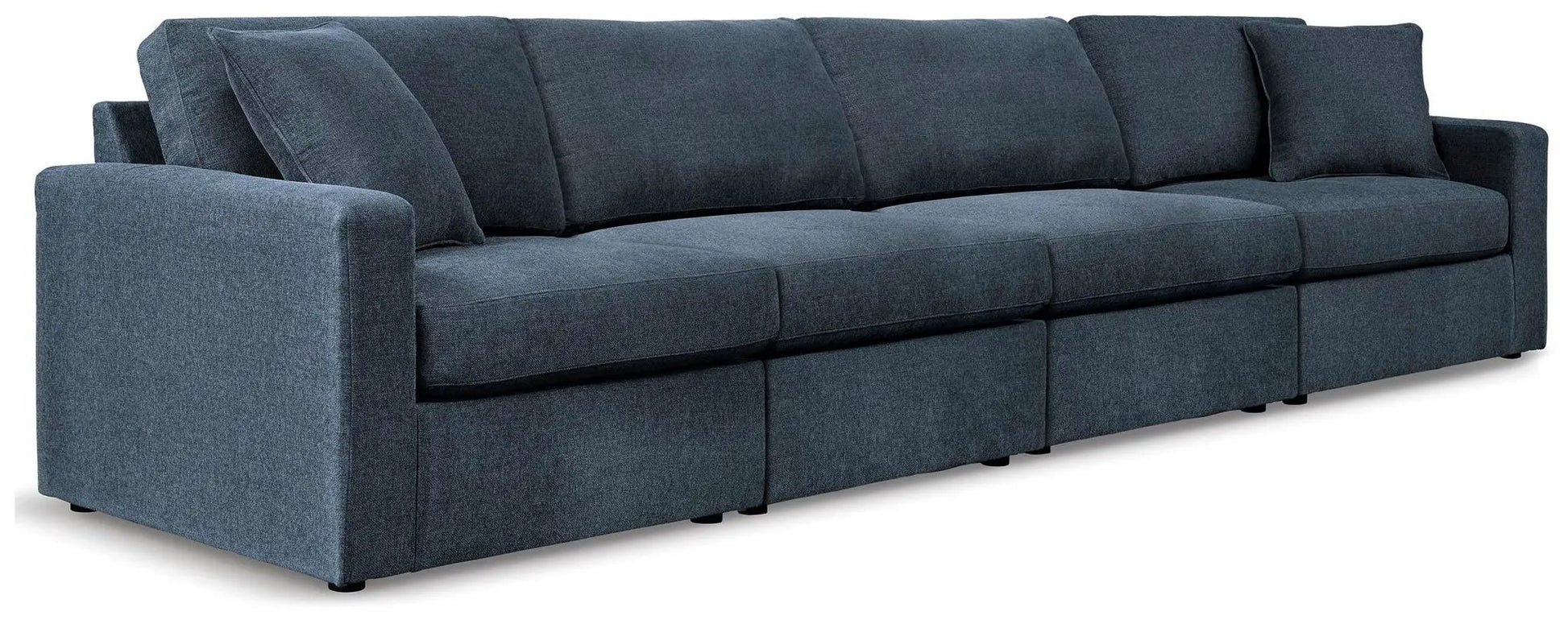 Modmax Sectional Ink by Unique Piece Furniture, dark blue fabric stationary sofa with plush back cushions on Tampa Home & Garden Store