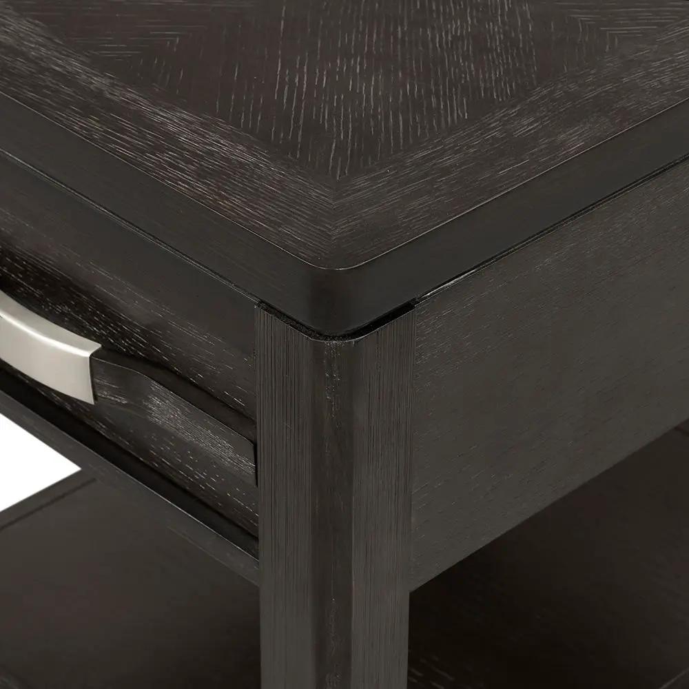 Elegant Wood End Table with Drawer and Shelf