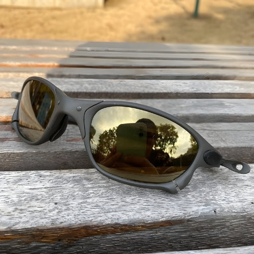 OutdoorPro Polarized Sport Sunglasses gray frame with bronze lenses UV400 by BikerZoneZ on Tampa Home & Garden Store