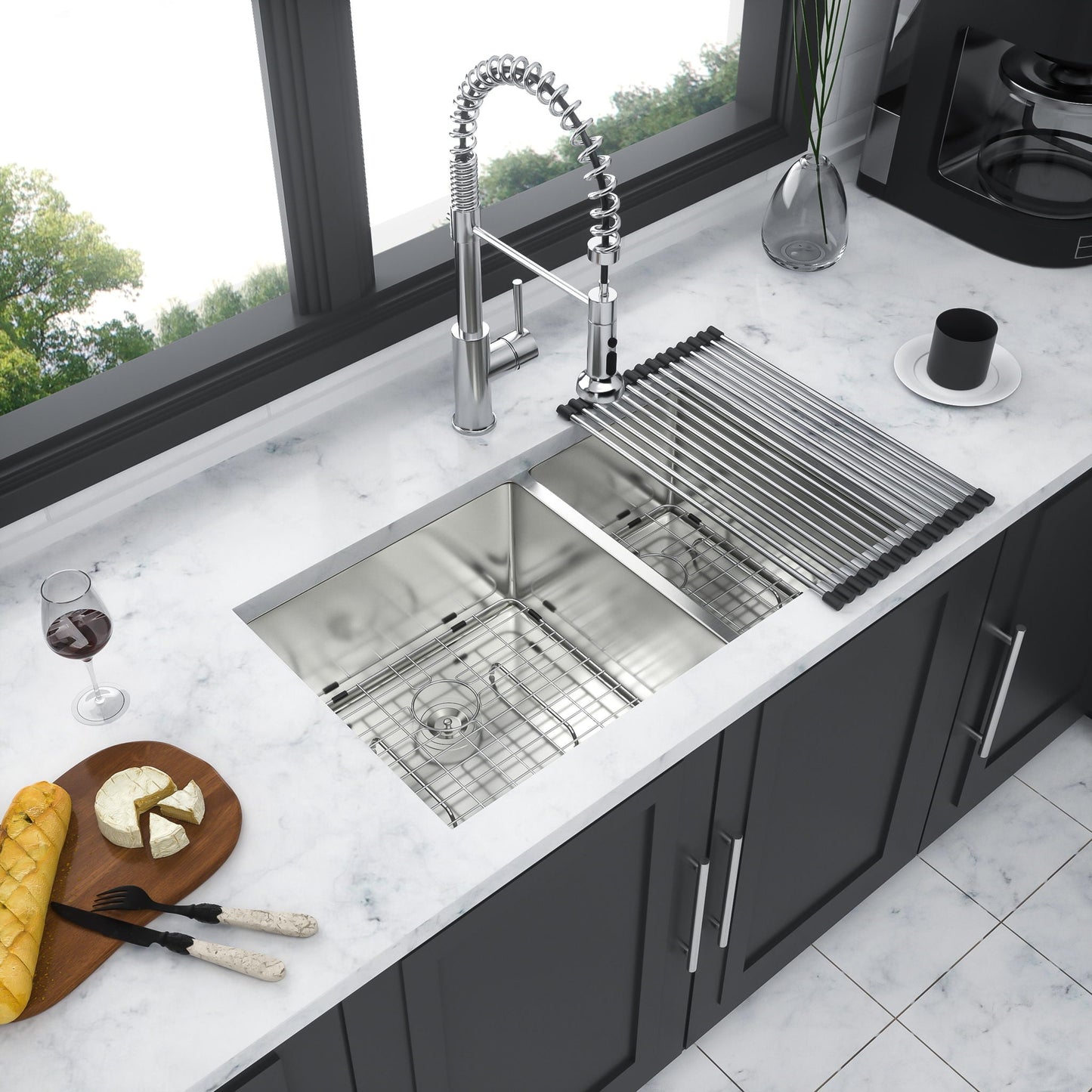 Modern Double Bowl Undermount Sink And Steel
