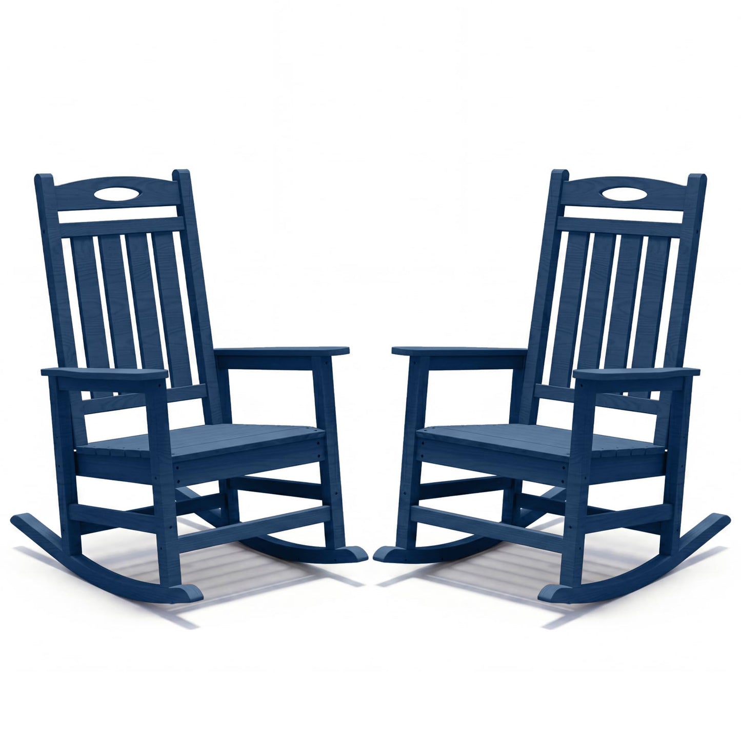 Set of Two Oversized HDPE Outdoor Rocking Chairs