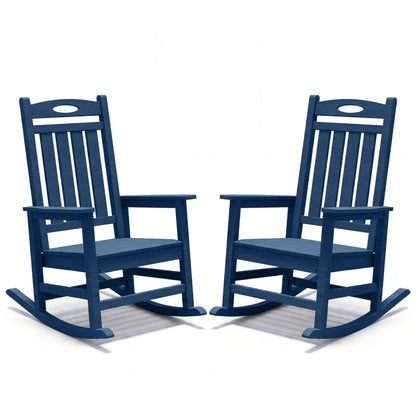 Set of Two Oversized HDPE Outdoor Rocking Chairs
