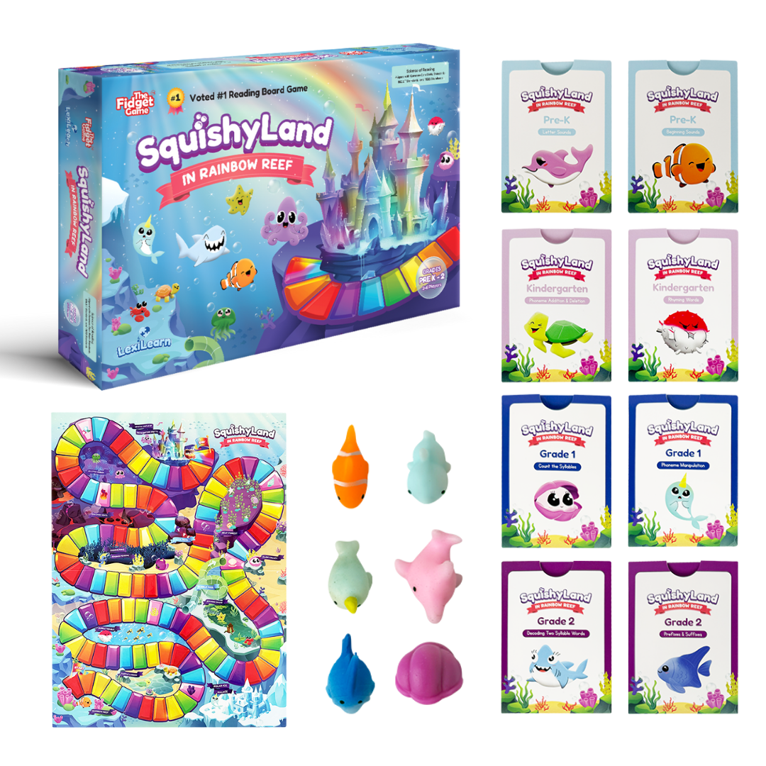 Squishyland Rainbow Reef educational toy set by The Fidget Games; rainbow reef critters on Tampa Home & Garden Store