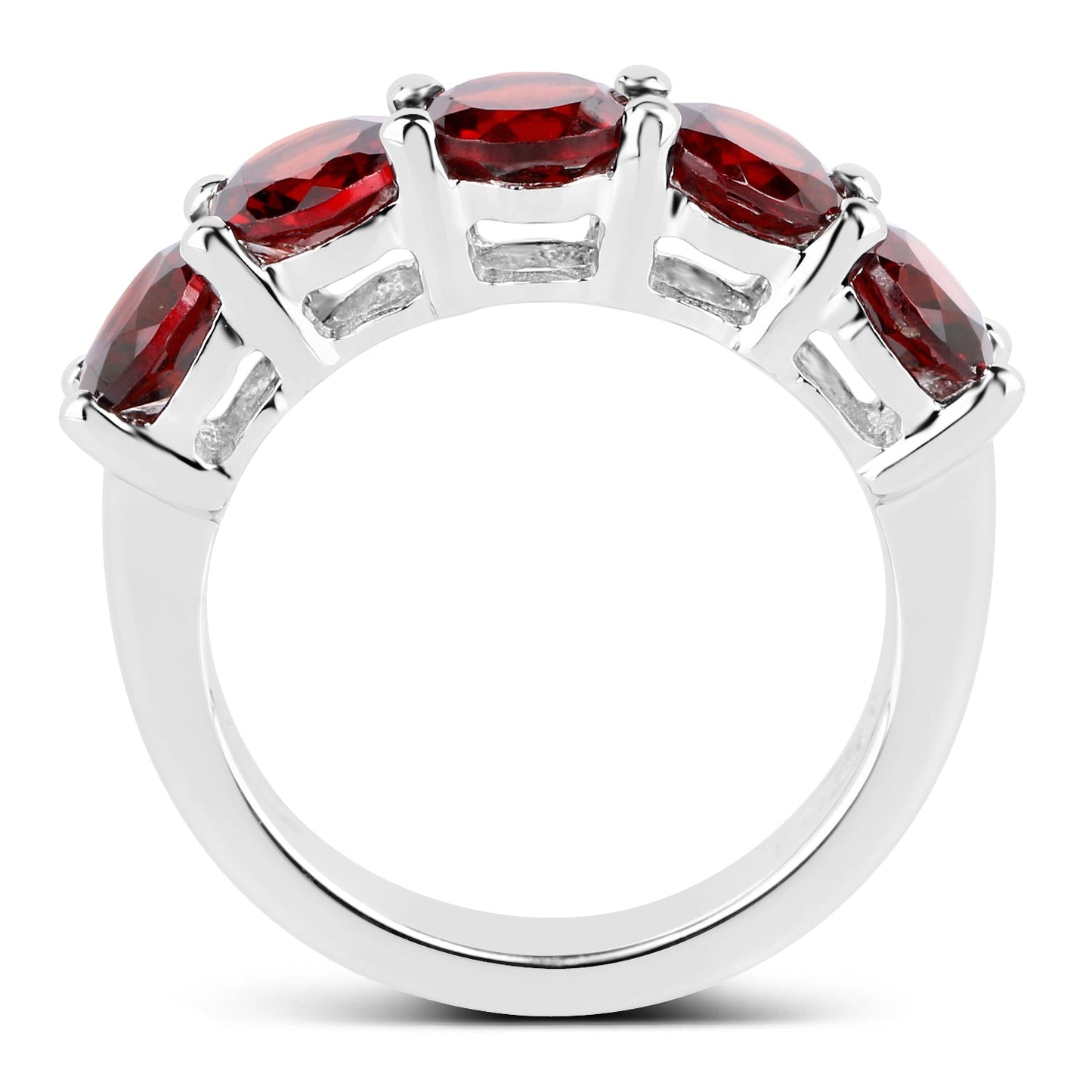 Garnet ring 4.00ct in .925 sterling silver with five red garnets on Tampa Home & Garden Store