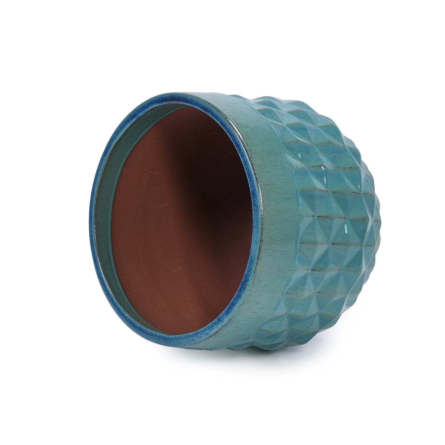 Vintage Turquoise Ceramic Planters Set of 3