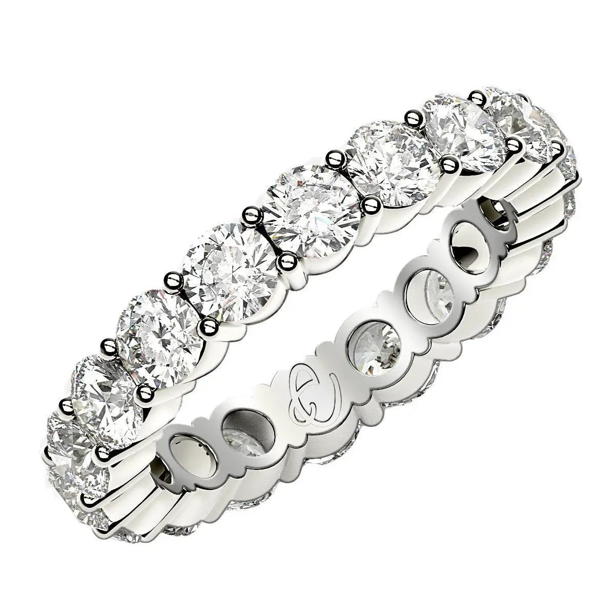 Round cut lab grown diamond eternity ring in 14k white gold, 2 cttw FG/VS2 by Bids.com on Tampa Home & Garden Store