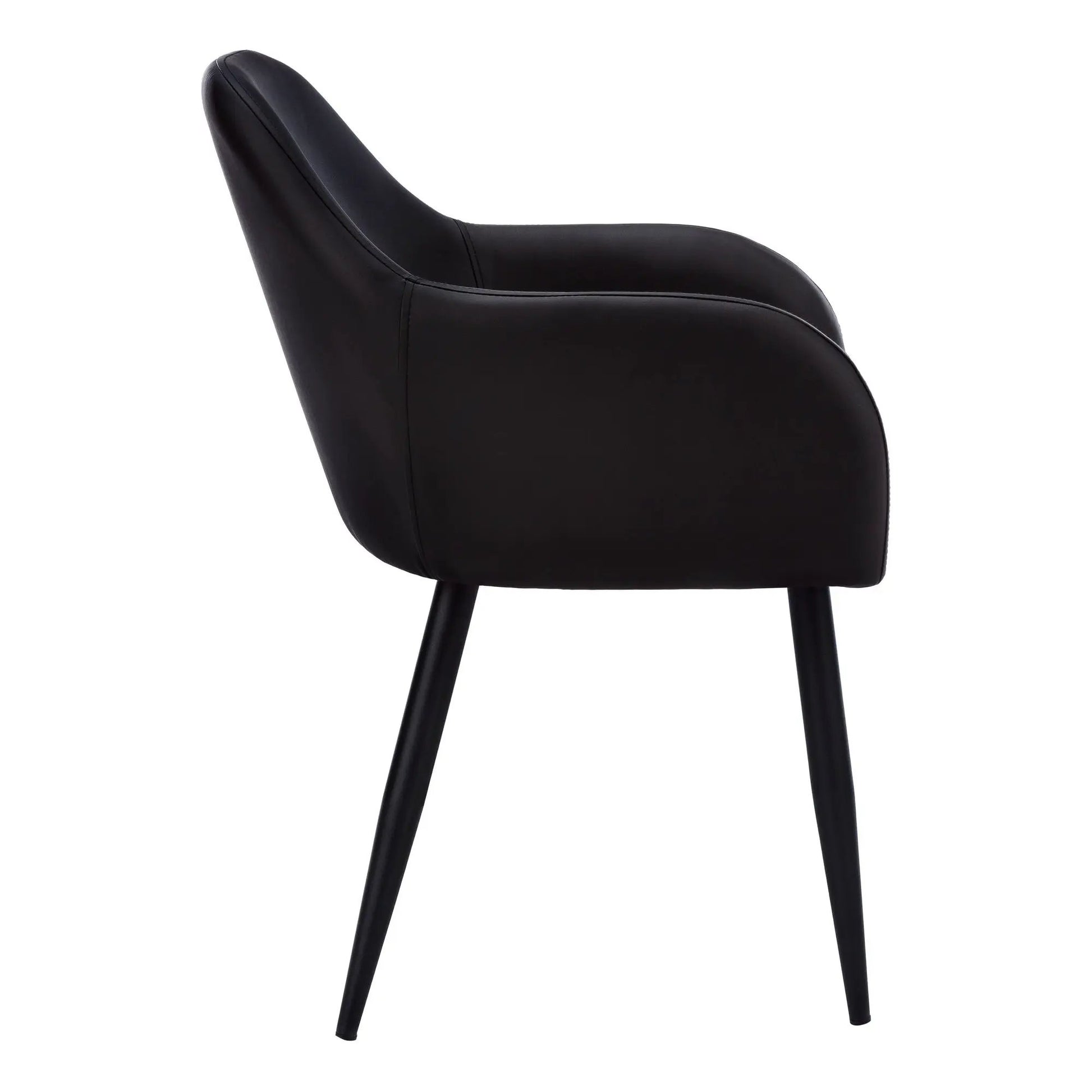 Dining chair set, upholstered black faux leather, modern back, 2 chairs, Unique Piece Furniture on Tampa Home & Garden Store