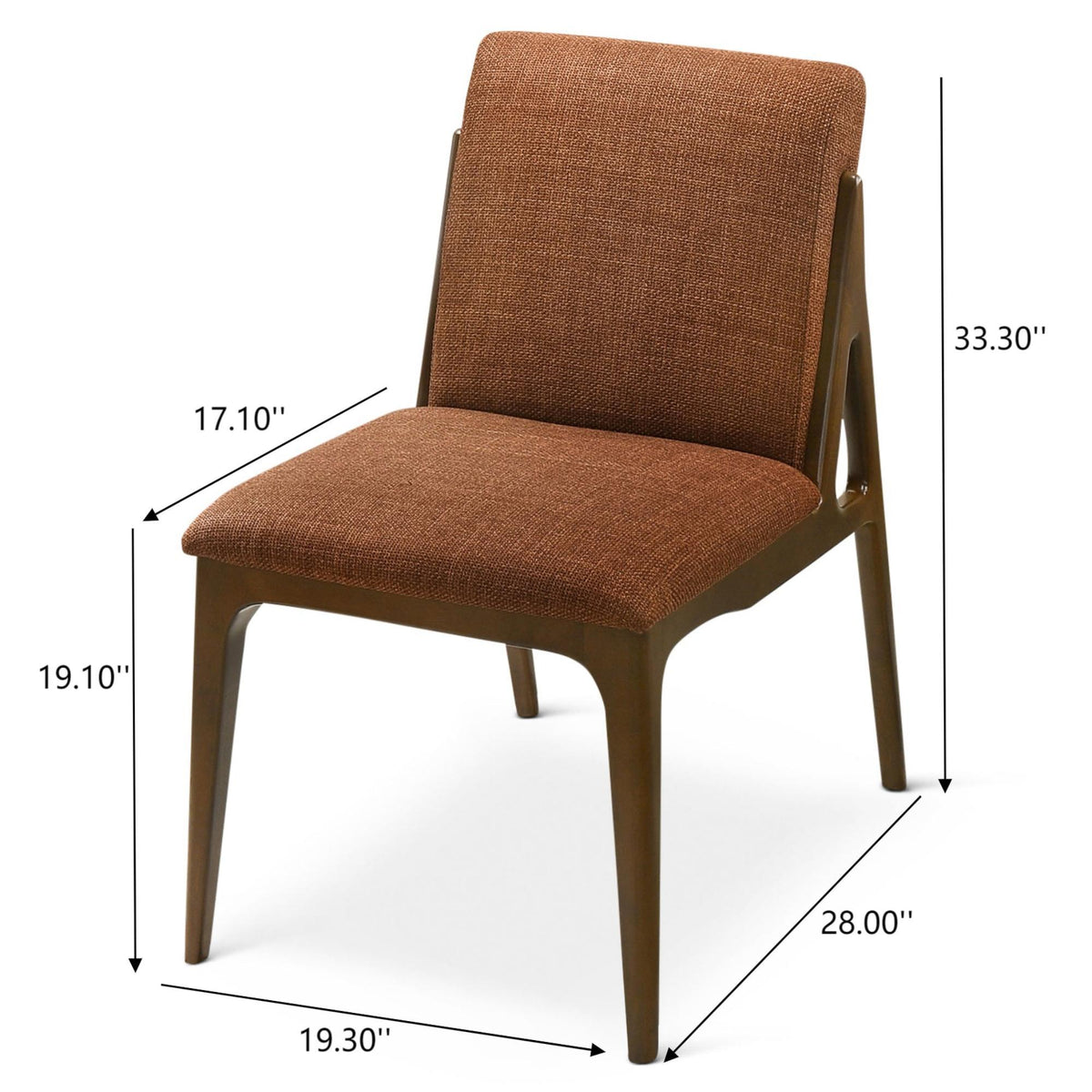 Elegant dining chair set by HouseOfZazla, brown upholstered fabric with wooden legs on Tampa Home & Garden Store