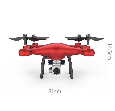 Red RC quadcopter drone with WiFi 2MP camera and front camera gimbal, four propellers on Tampa Home & Garden Store
