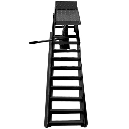 Car truck service ramp lift, garage car lift hydraulic ramp black 5-ton, maintenance frame lift (2 packs) black