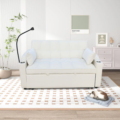 Modern Loveseat Futon Sofa with Pullout Bed
