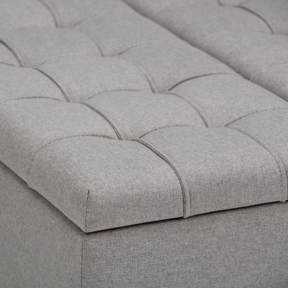 Harrison Tufted Lift-Top Storage Ottoman in gray textured fabric by HouseOfZazla on Tampa Home & Garden Store