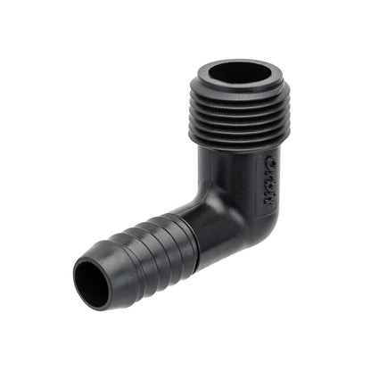 Orbit Blu-Lock saddle with 1/2in barb adapter, 1in irrigation connector, black plastic, 2-pack on Tampa Home & Garden Store