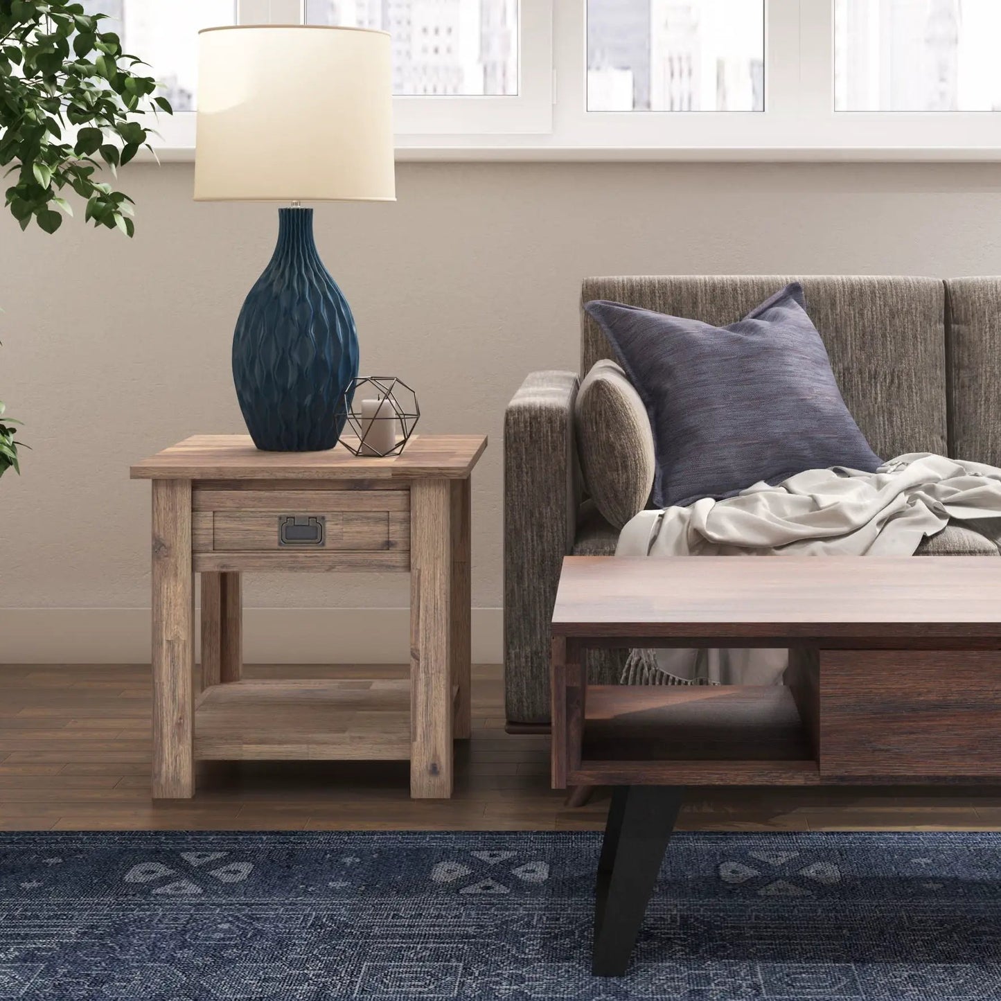 Monroe Handcrafted Side Table and the Acacia Wood