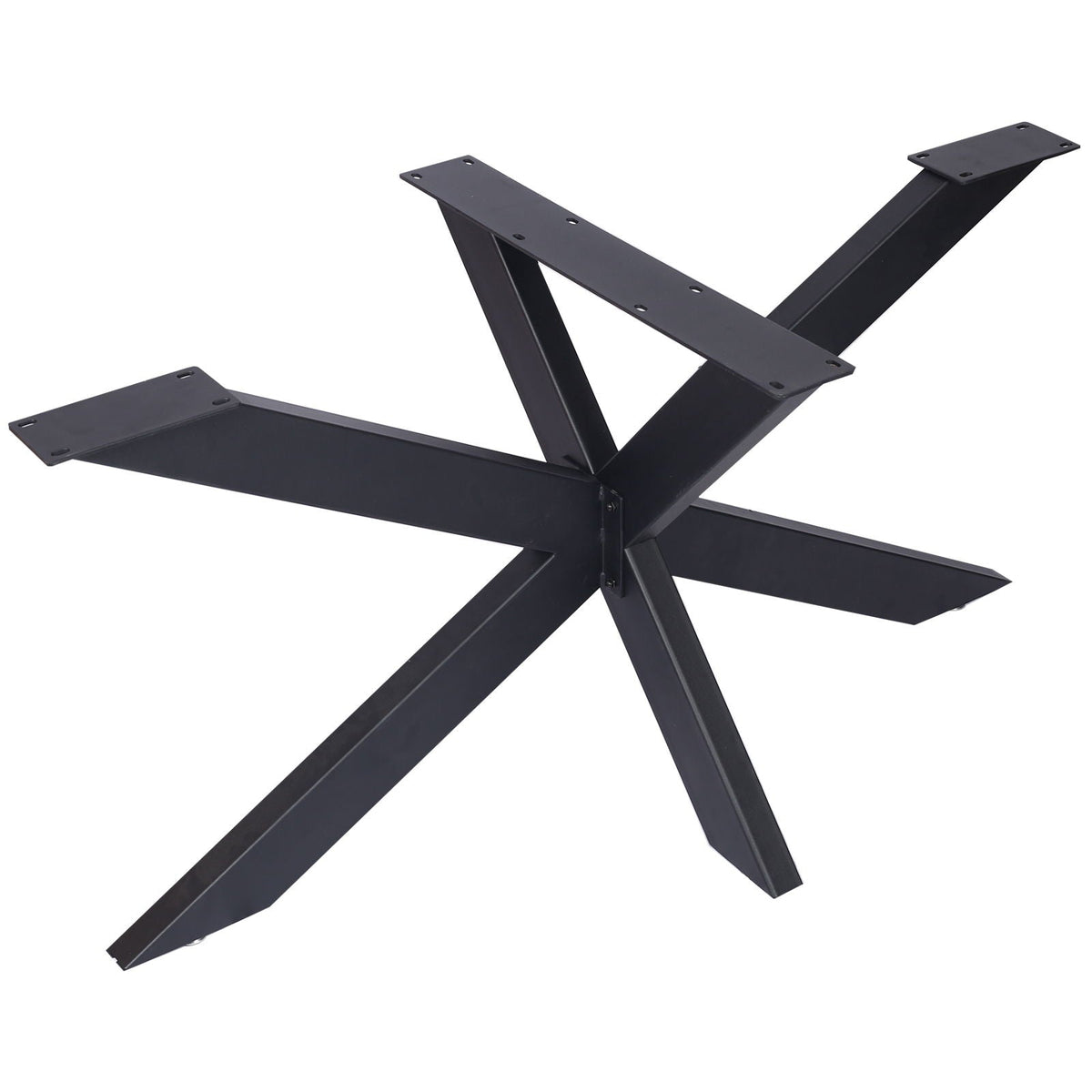 Steel Table Base with Spider Legs in black, heavy steel frame with mounting plates on Tampa Home & Garden Store