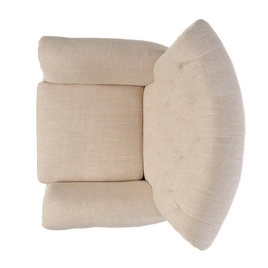 Springfield Tufted Chair beige fabric with tufted back cushions, two cushions visible on Tampa Home & Garden Store