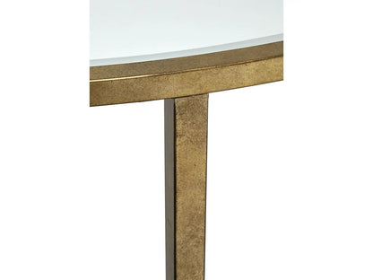 Copia Oval End Table Antiqued Silver Crafted