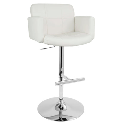 Bar height white adjustable barstool with swivel and padded seat by HouseOfZazla on Tampa Home & Garden Store