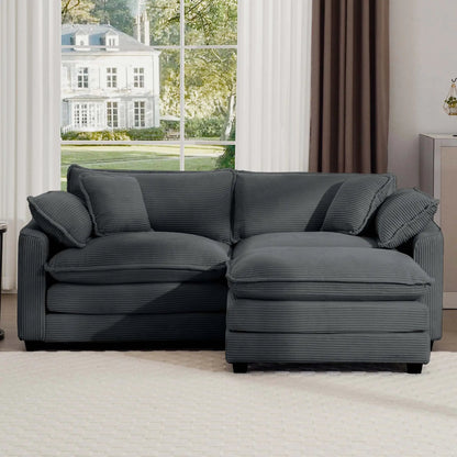 Modern Oversized Modular Cushion Sofa With Ottoman in dark gray fabric by Unique Piece Furniture on Tampa Home & Garden Store