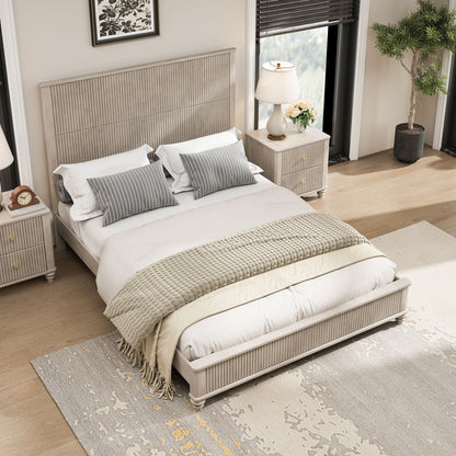 Solid Wood Platform Bed and the Tall Headboard