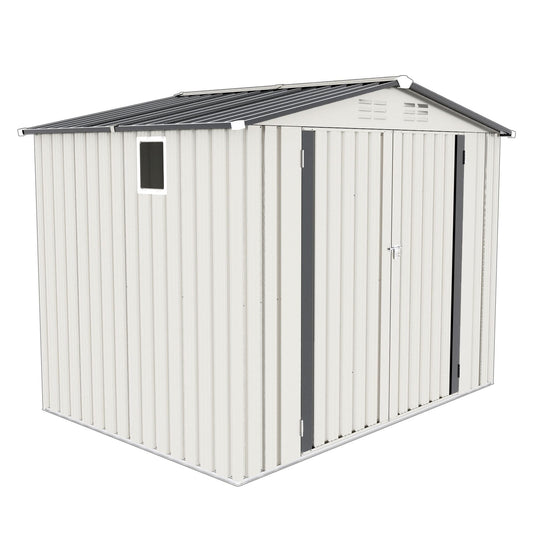 Garden tool shed metal storage with peaked roof waterproof lockable door HouseOfZazla on Tampa Home & Garden Store