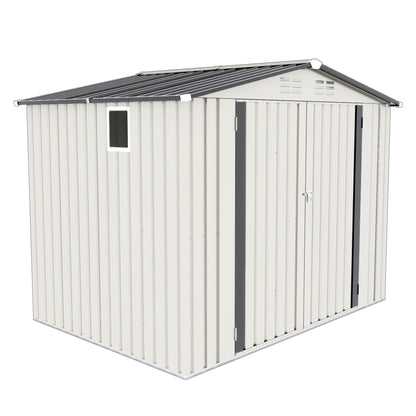 Metal Garden Storage Shed Pitched Roof And Door