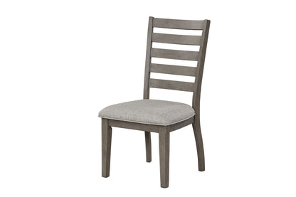 Side Dining Chair with Ladder Back Set of 2 Gray