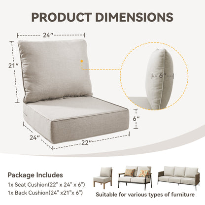 6 Inch Thick Outdoor Chair and Sofa Cushion