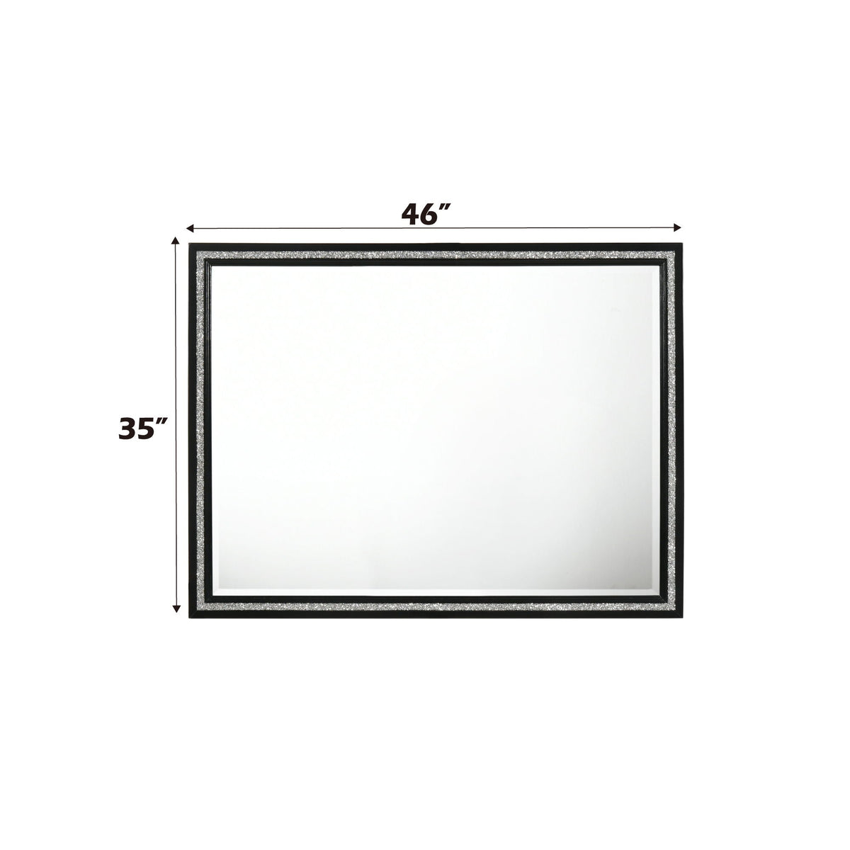 Haiden Weathered Mirror with Beveled Glass - Black frame by HouseOfZazla Mirrors on Tampa Home & Garden Store