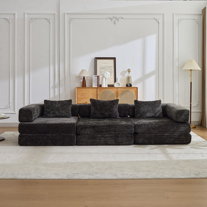 Futon sofa bed by HouseOfZazla, dark gray boneless modular sectional for living room on Tampa Home & Garden Store